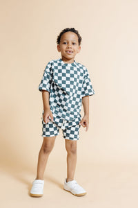boy shorts - jade checkerboard