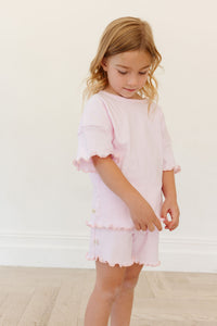 ruffle set - baby pink