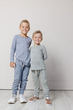 Load image into Gallery viewer, gusset pants - bolts on mineral blue