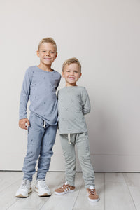 gusset pants - bolts on mineral blue