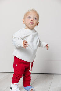jersey jogger - deep red