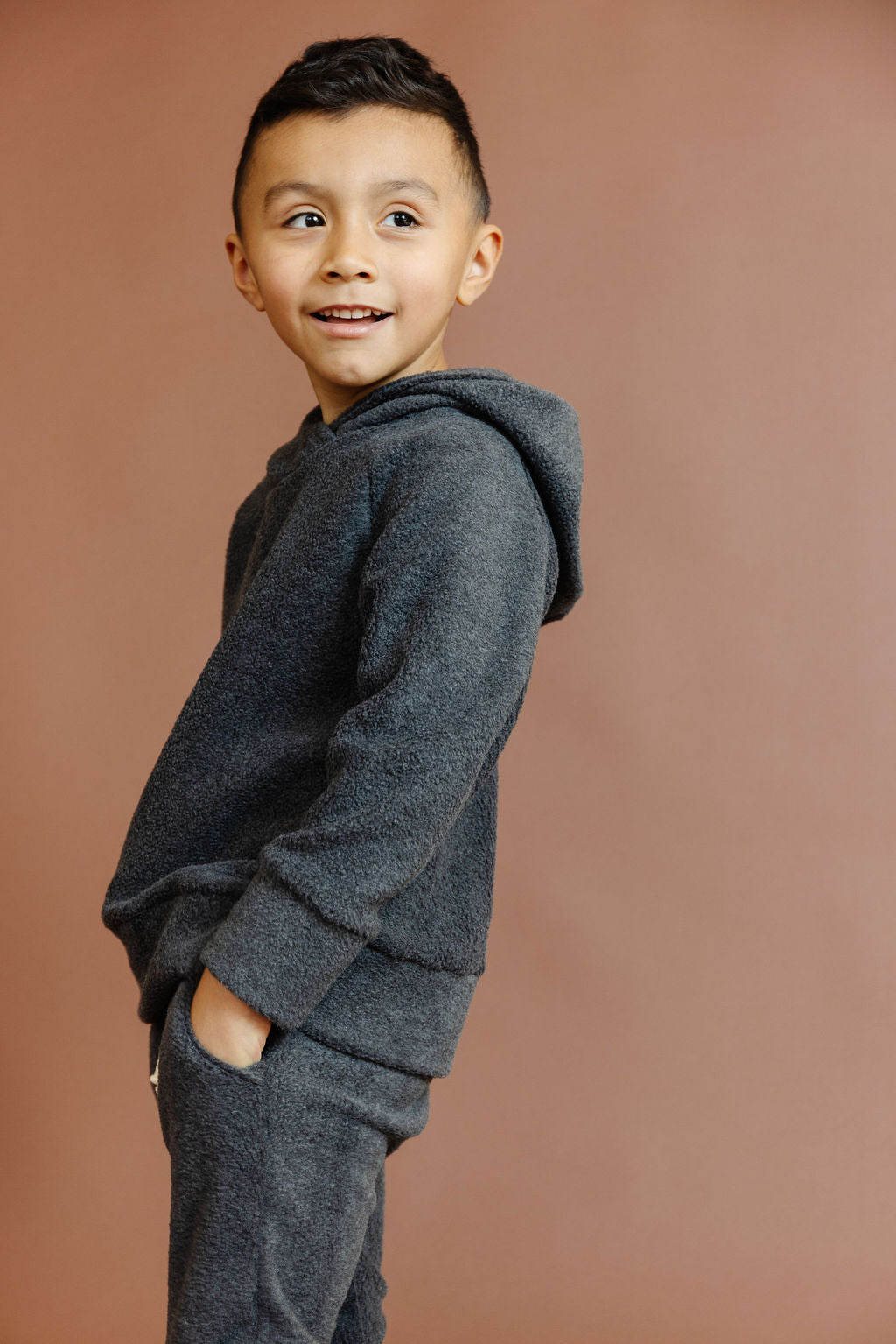 trademark raglan hoodie - granite - polar fleece