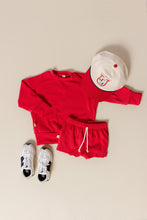 Load image into Gallery viewer, boy short sweatset - pomegranate