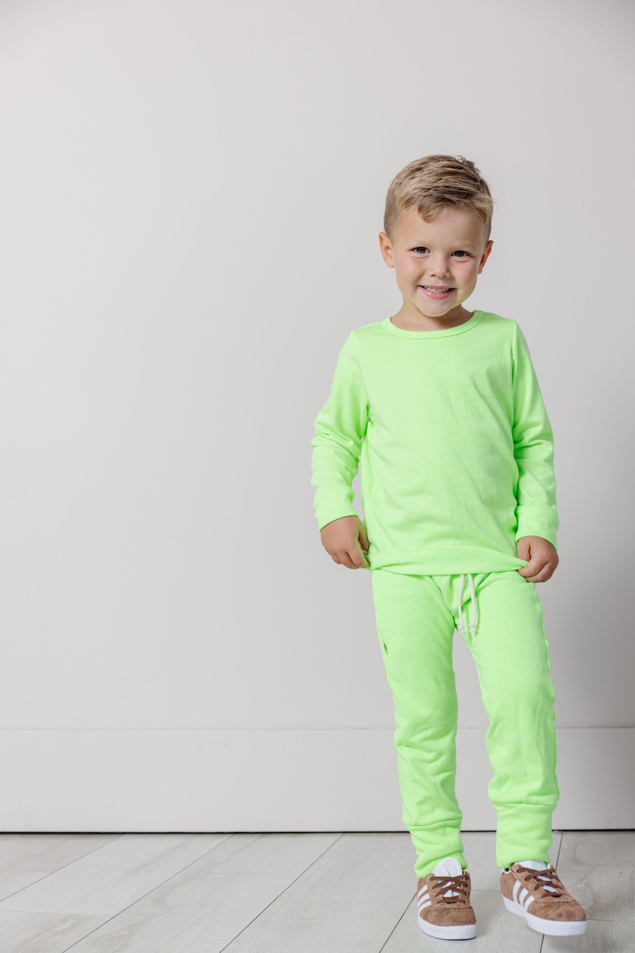 gusset pants - neon green
