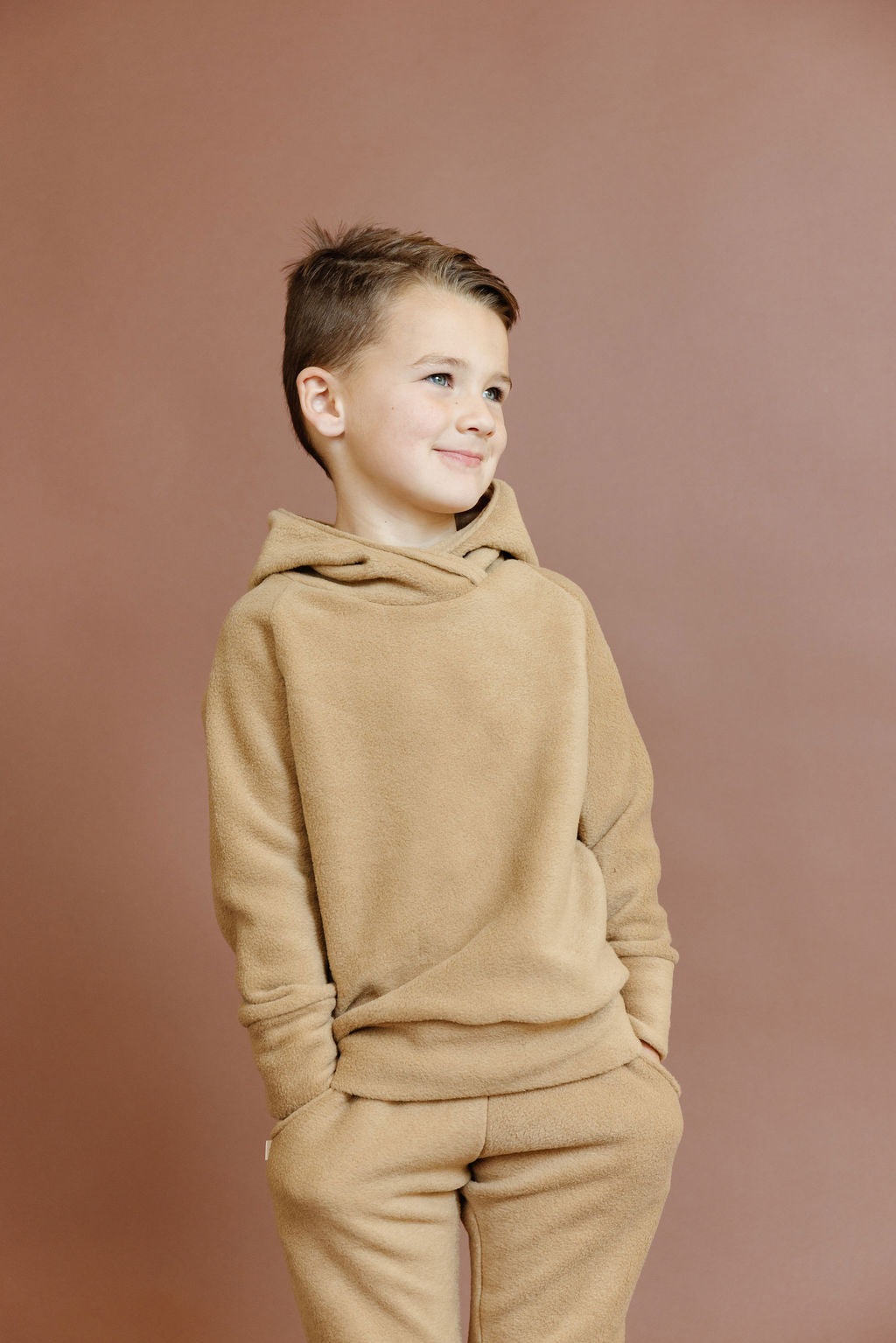 trademark raglan hoodie - kahki - polar fleece