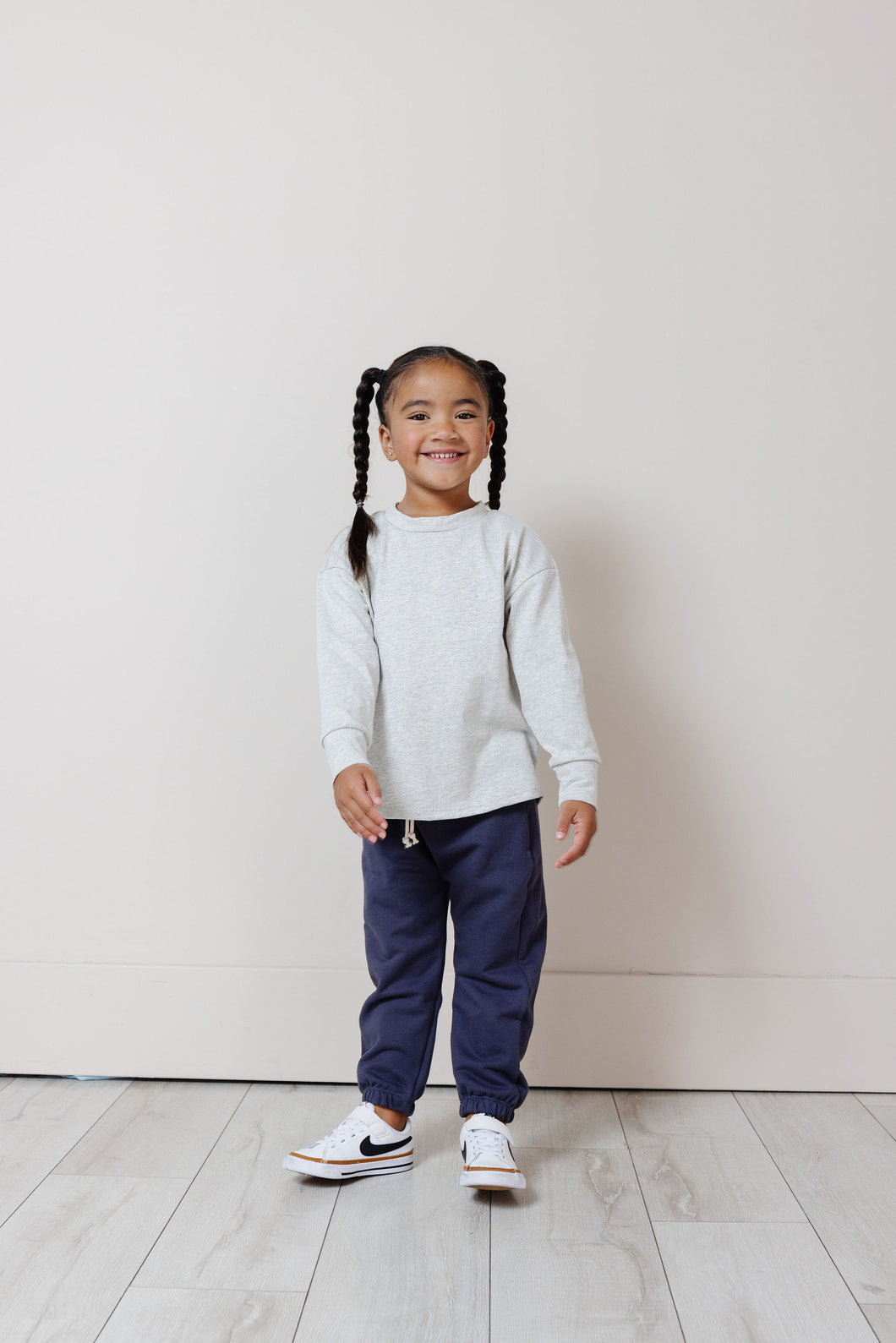 boxy long sleeve tee - ash