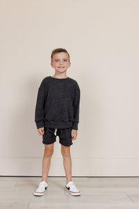 boy short sweatset - blackout