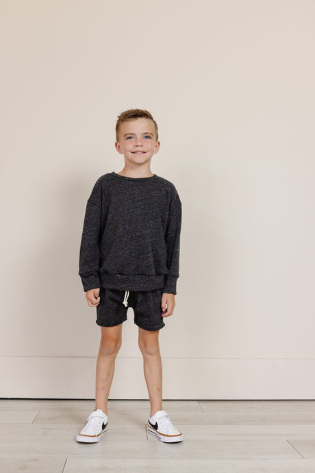 boy short sweatset - blackout