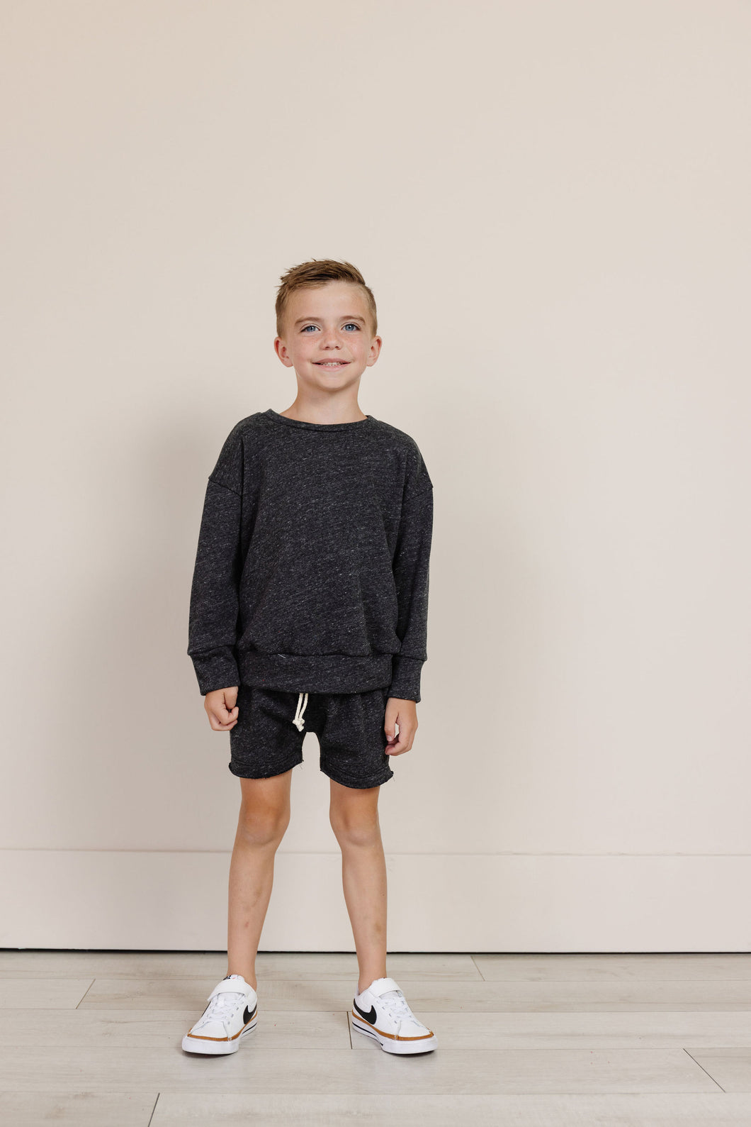 boy short sweatset - blackout