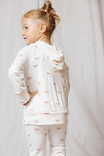 Load image into Gallery viewer, rib knit hoodie set - classic bow on natural