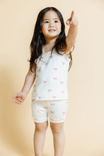 Load image into Gallery viewer, rib knit shorts - classic bows - natural