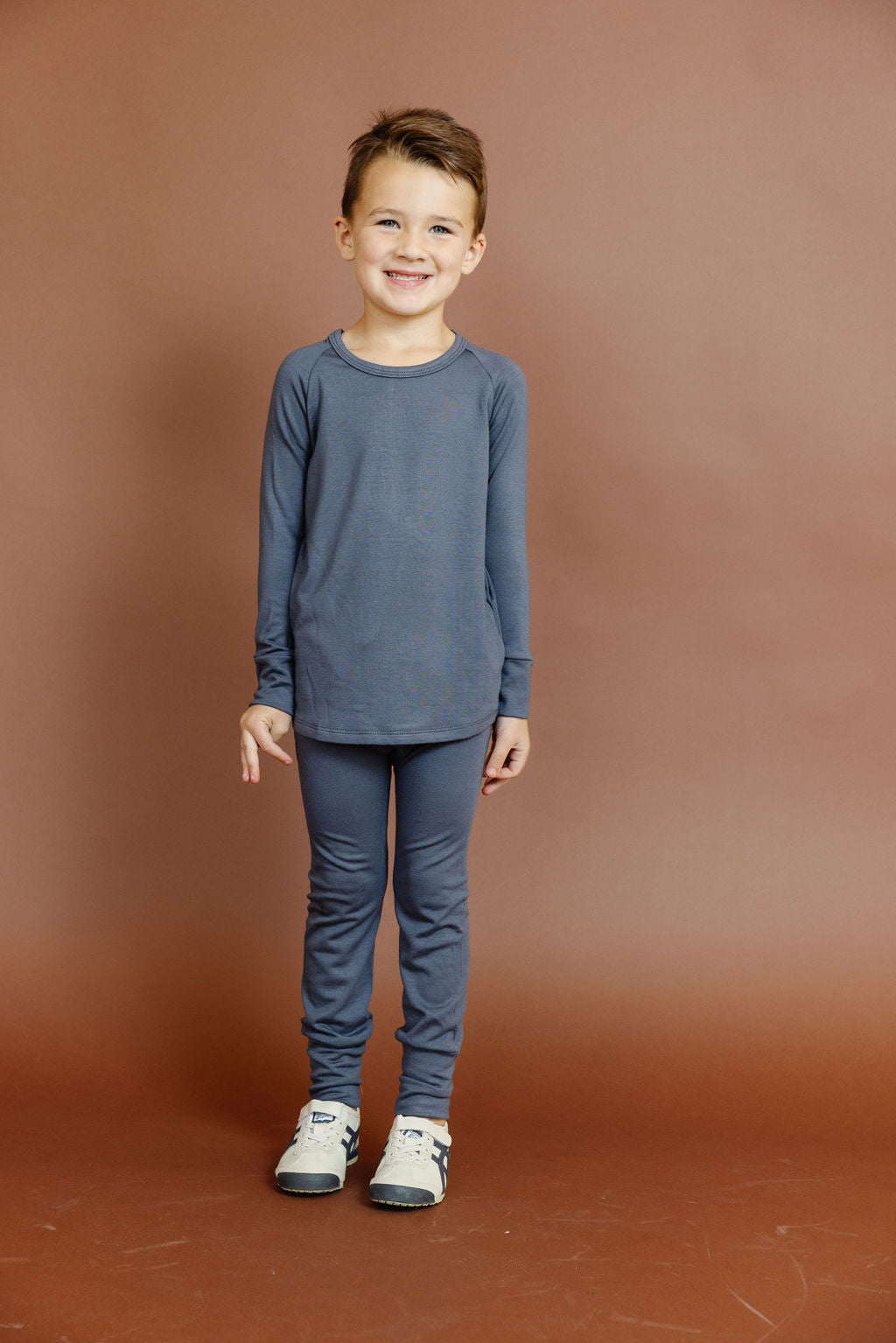 rib knit pant - midnight blue