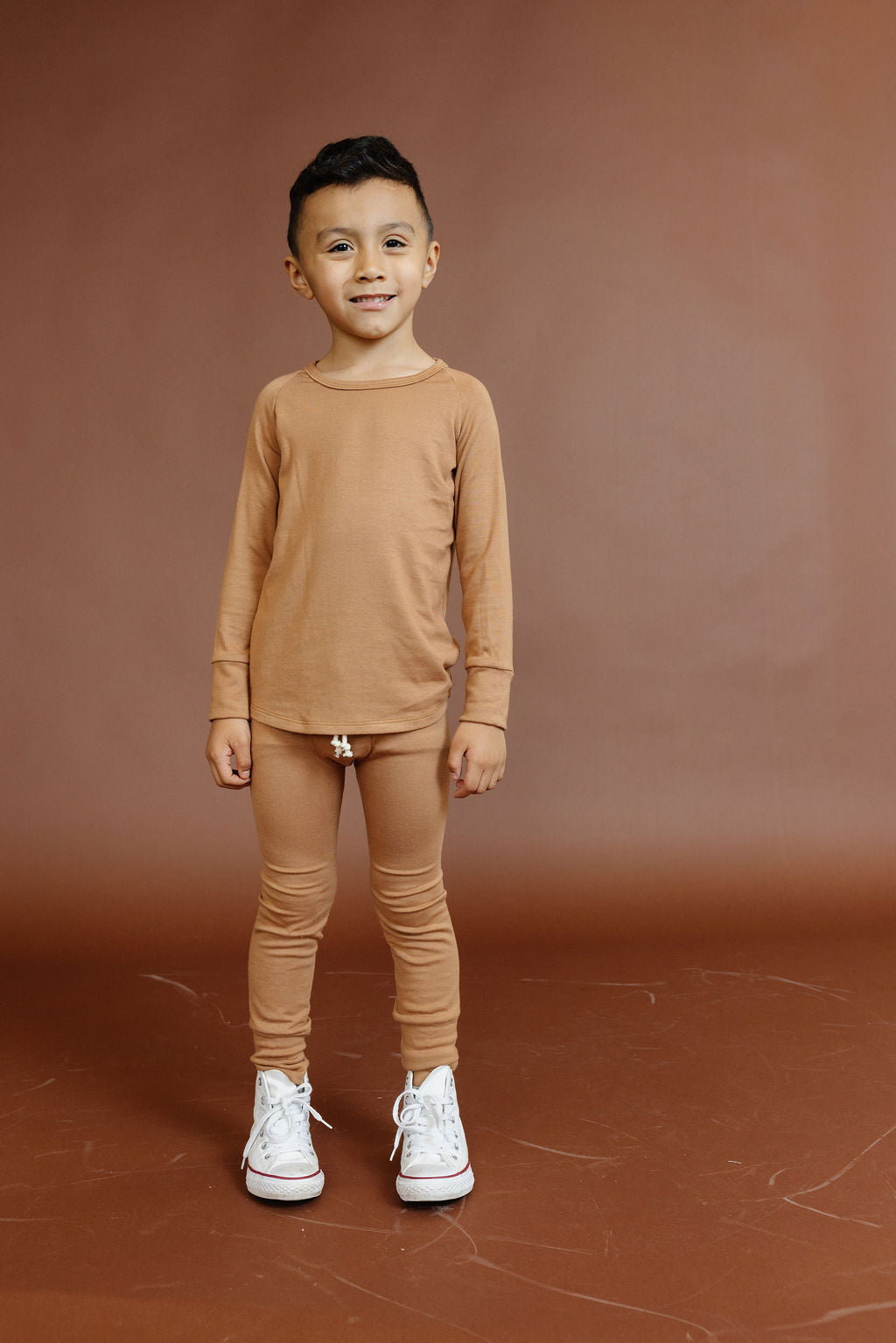 rib knit long sleeve tee - teddy