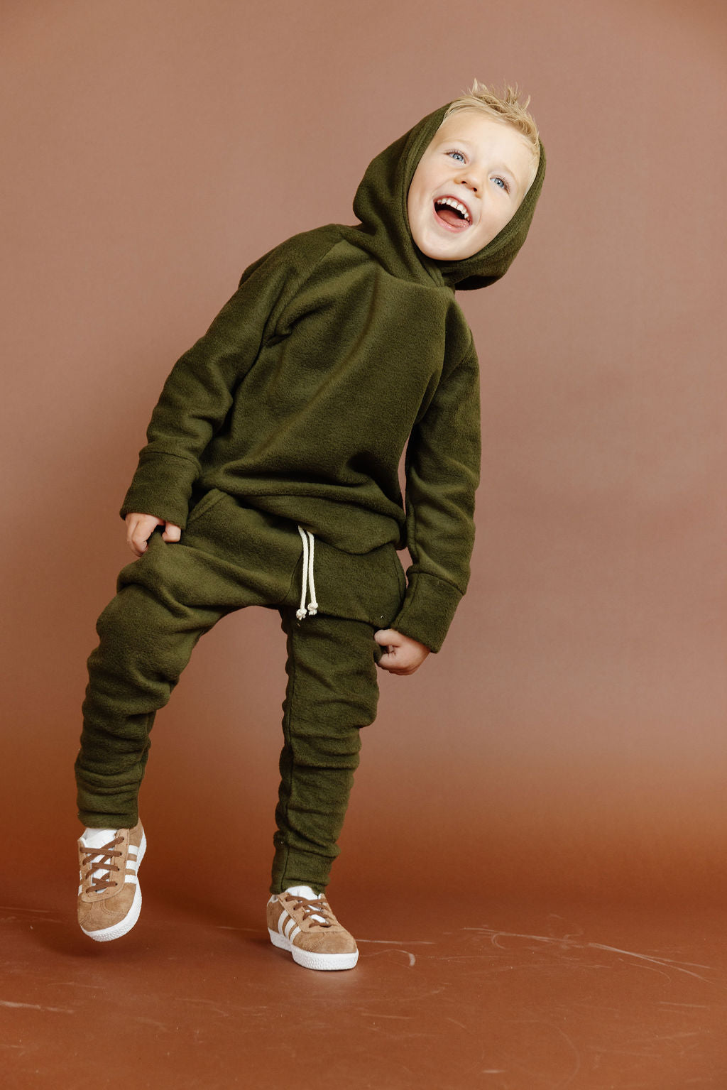 trademark raglan hoodie - caper - polar fleece