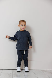 boxy long sleeve tee - granite