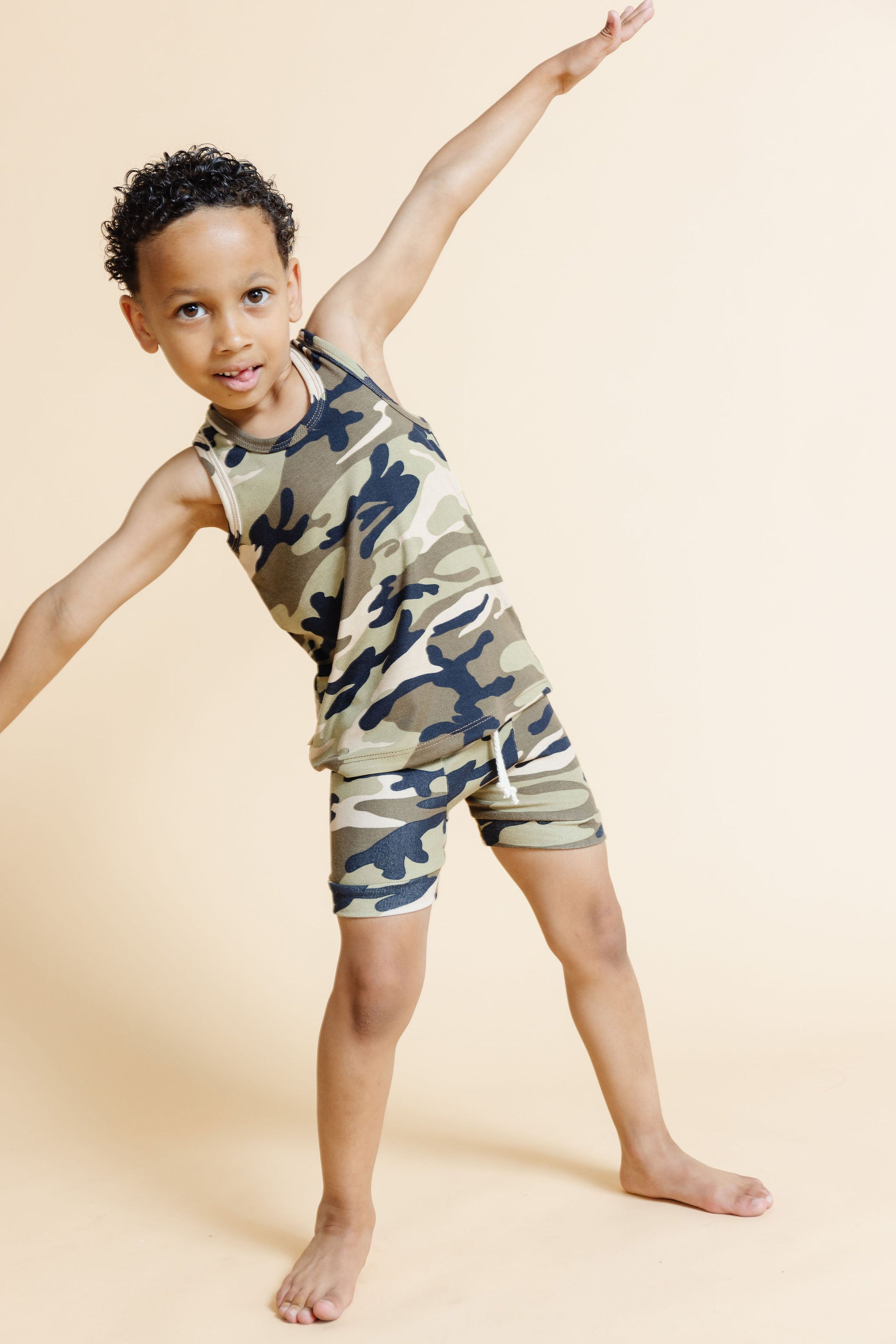 rib knit shorts - camouflage