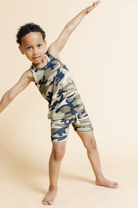 rib knit shorts - camouflage