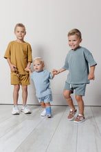Load image into Gallery viewer, rib knit boy short set - carolina blue