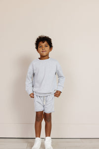 boy short sweatset - gray cloud