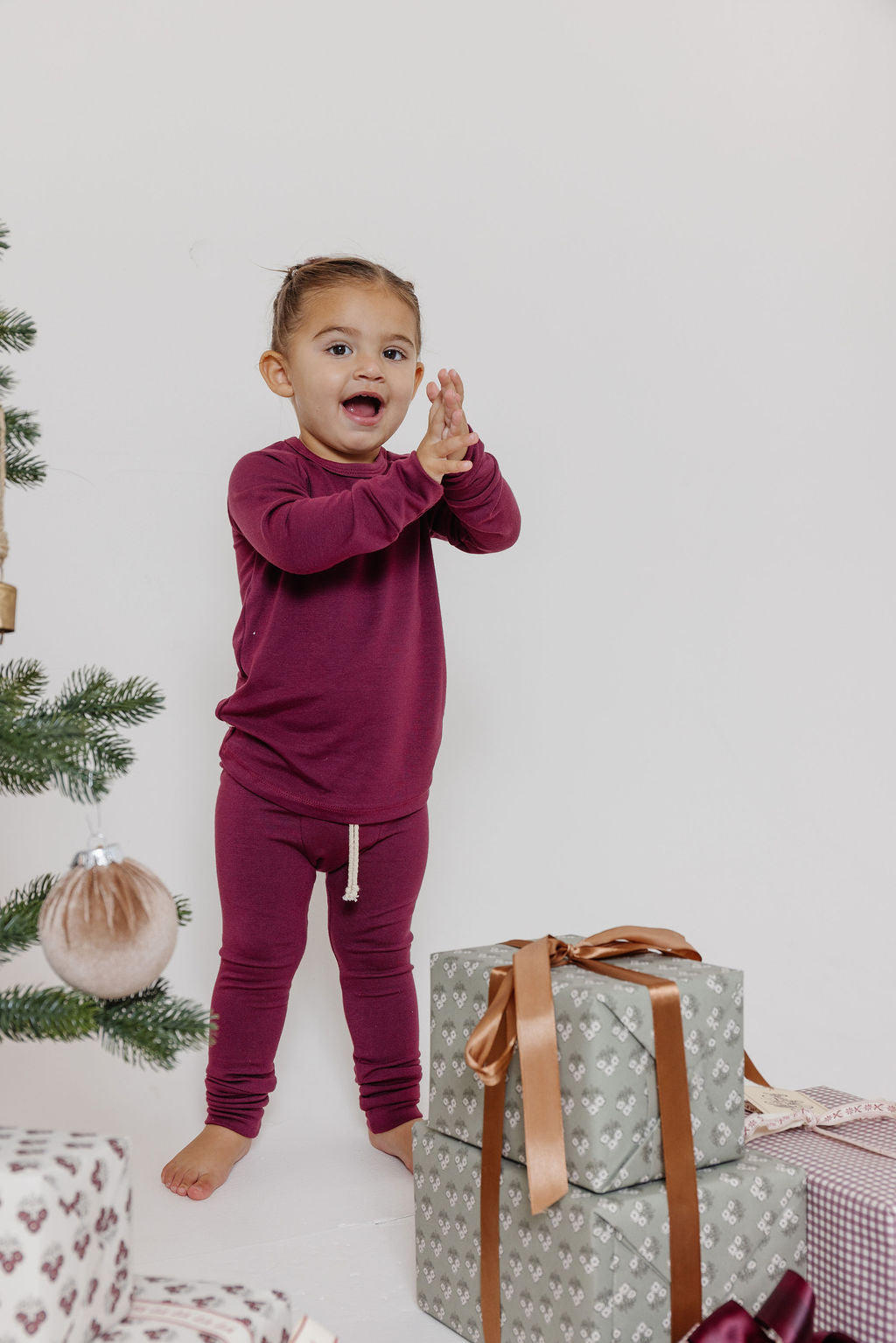 rib knit pant PREORDER - cranberry