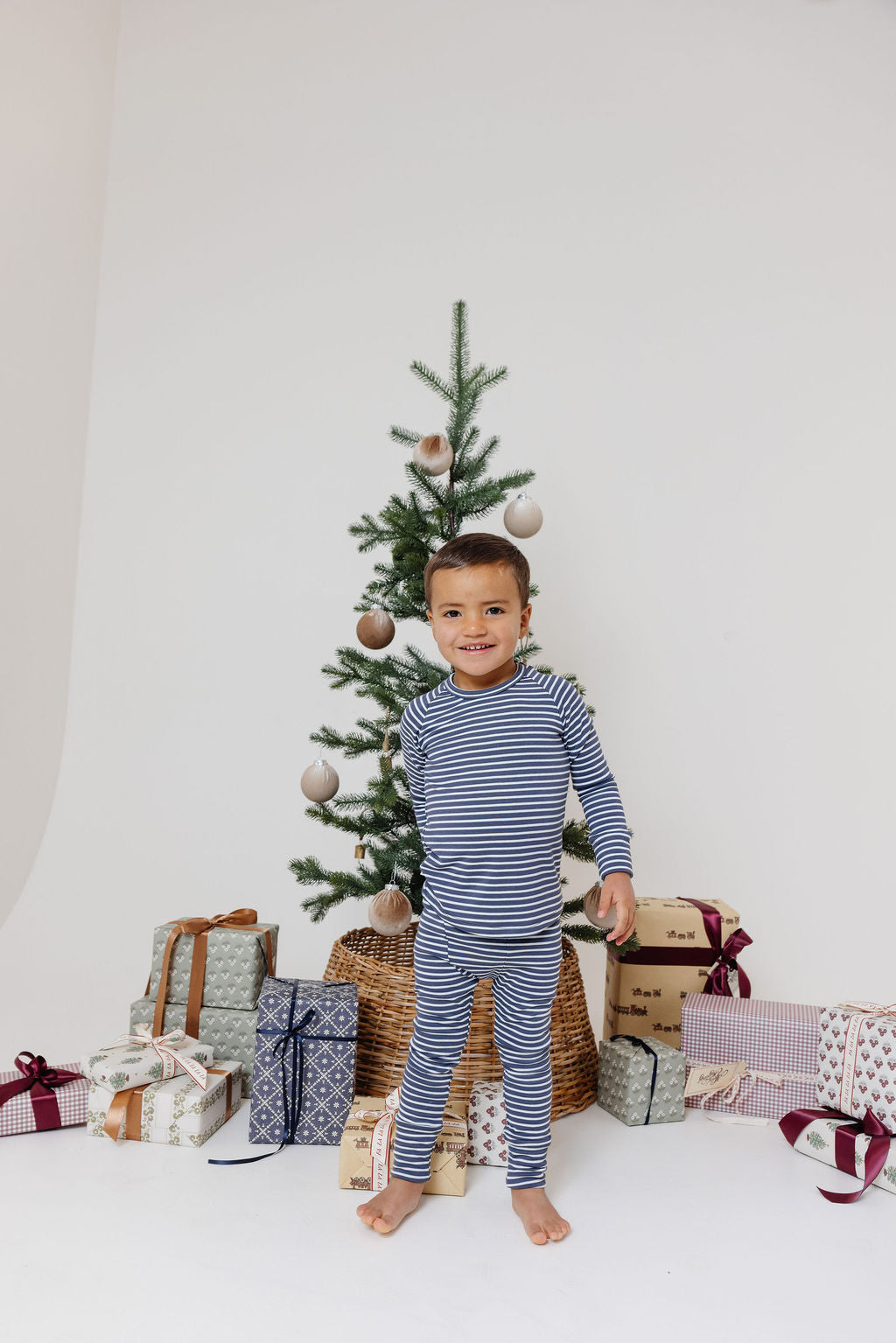 rib knit pant PREORDER - navy stripe