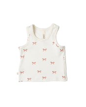Load image into Gallery viewer, rib knit tank top - classic bows - natural