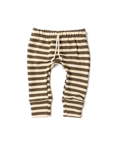 gusset pants - dark fatigue beige stripe
