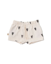 Load image into Gallery viewer, boy shorts - hearts on natural