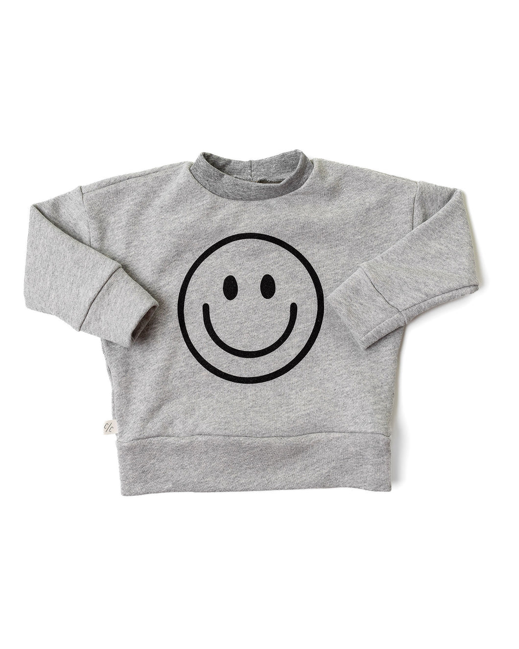 boxy sweatshirt - smile on pebble