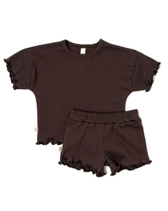 ruffle set - dark khaki