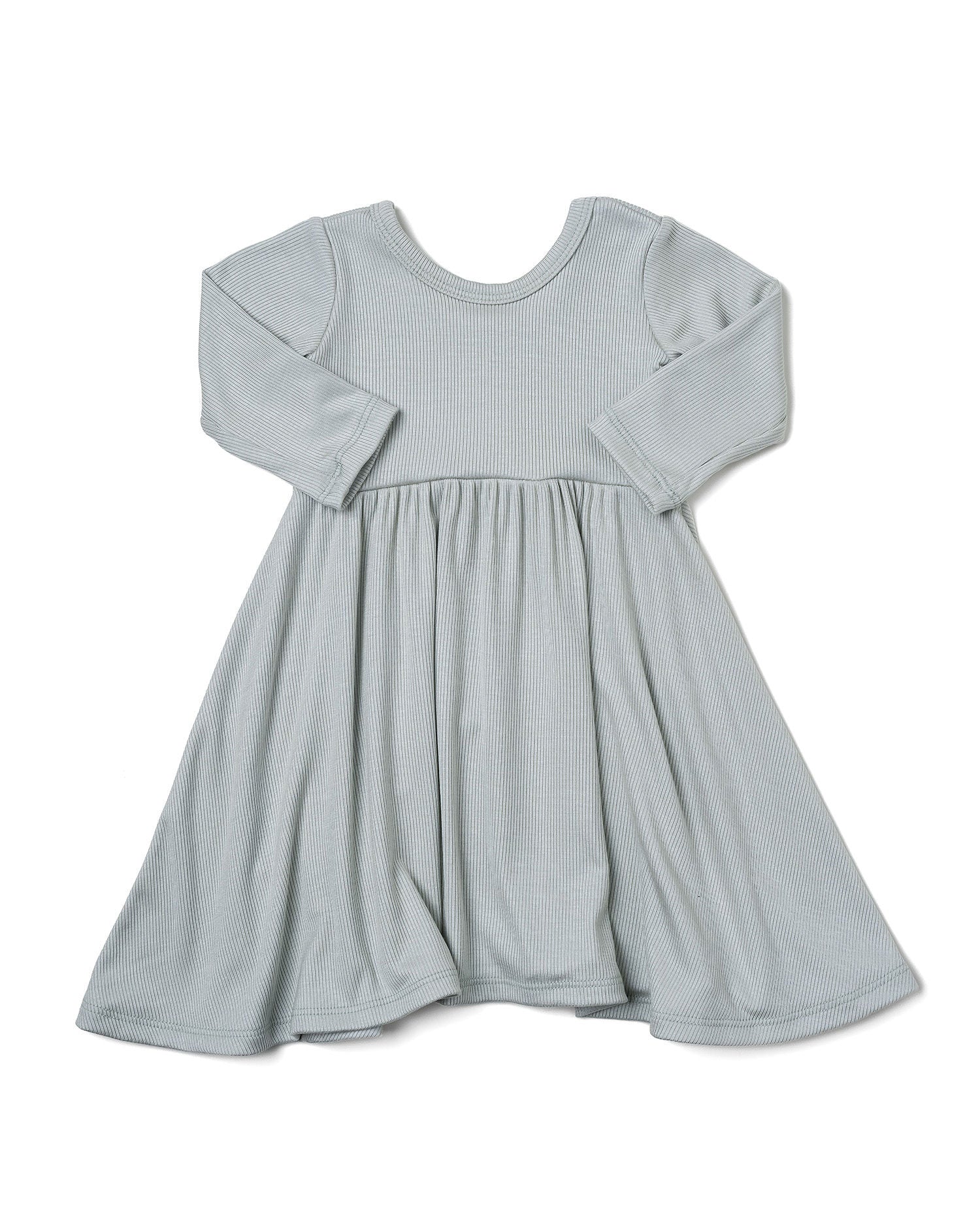 3/4 sleeve swing dress - blue fog Childhoods Clothing 3/4 sleeve swing dress - blue fog Childhoods Clothing