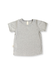 Load image into Gallery viewer, rib knit tee - gray heather