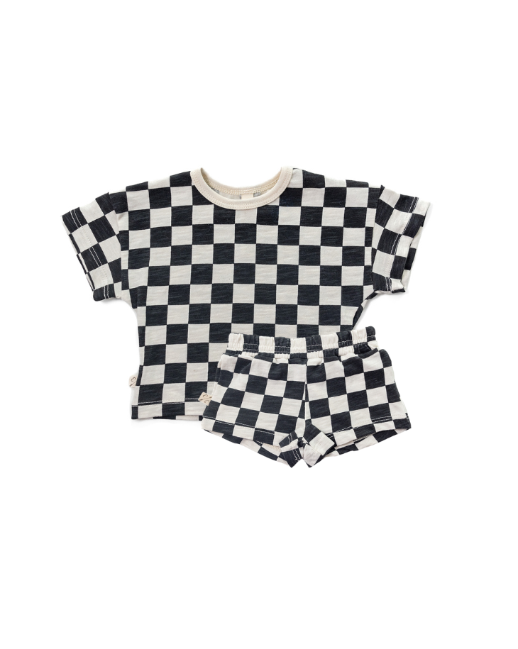 jersey set - black checkerboard