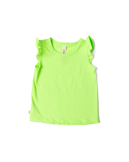 flutter tee - neon green
