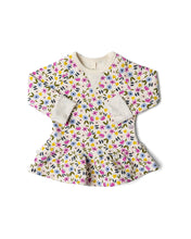 Load image into Gallery viewer, peplum crew - bright ditsy floral