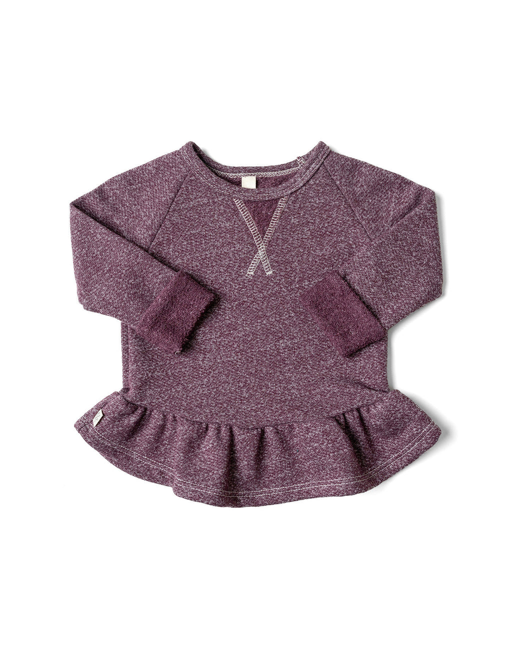 peplum crew - purple heather