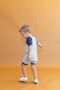 rib knit shorts - swell admiral blue and polo blue