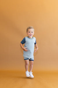 rib knit shorts - swell admiral blue and polo blue