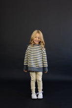 Load image into Gallery viewer, boxy sweatshirt - iron gray beige stripe