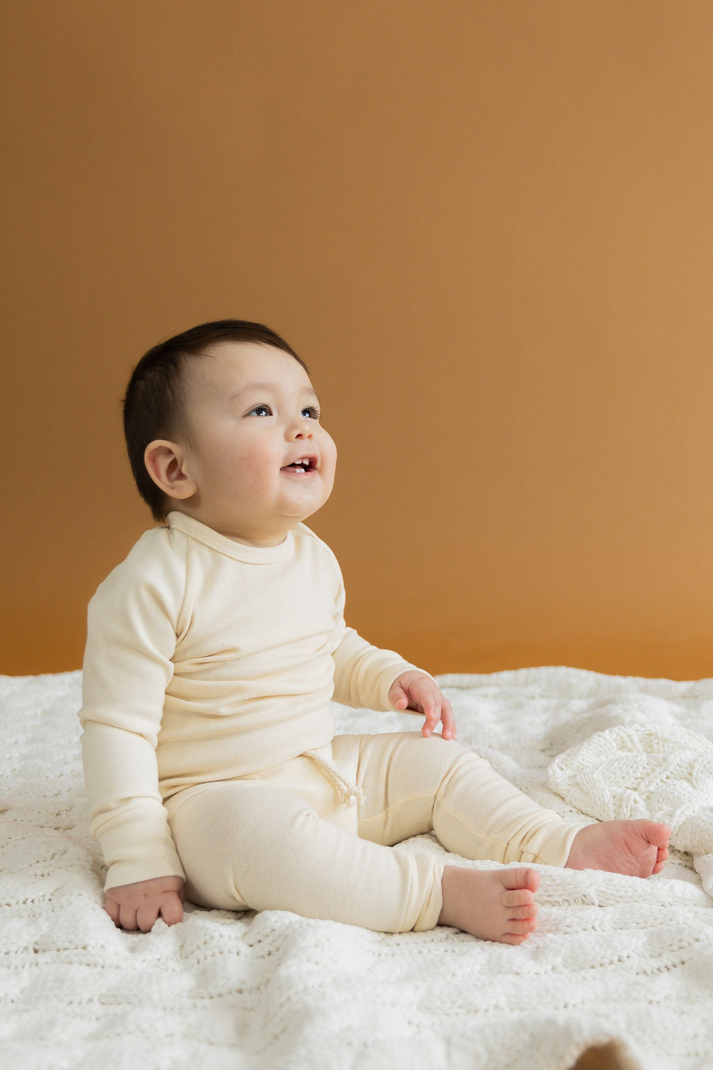 rib knit pant CO - natural tri blend