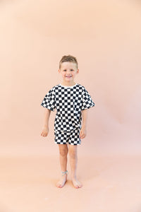 jersey set - black checkerboard