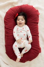 Load image into Gallery viewer, rib knit pant - red hearts on natural