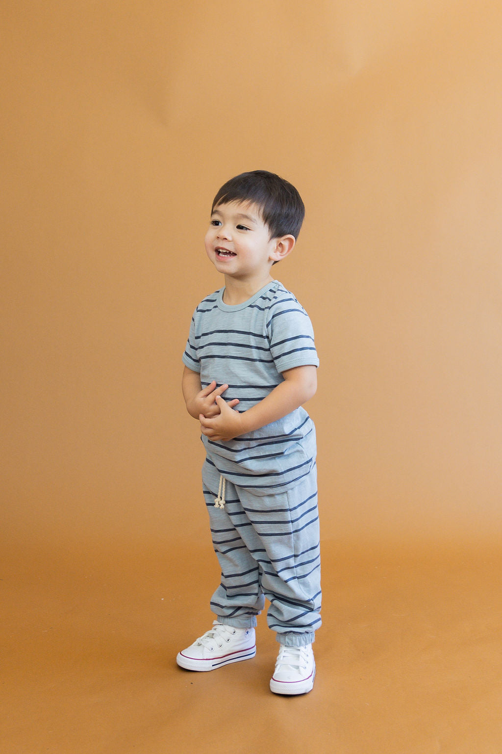 slub vintage sweatpant CO - triple stripe on quarry