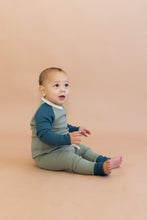 Load image into Gallery viewer, rib knit pant - basil storm and neptune