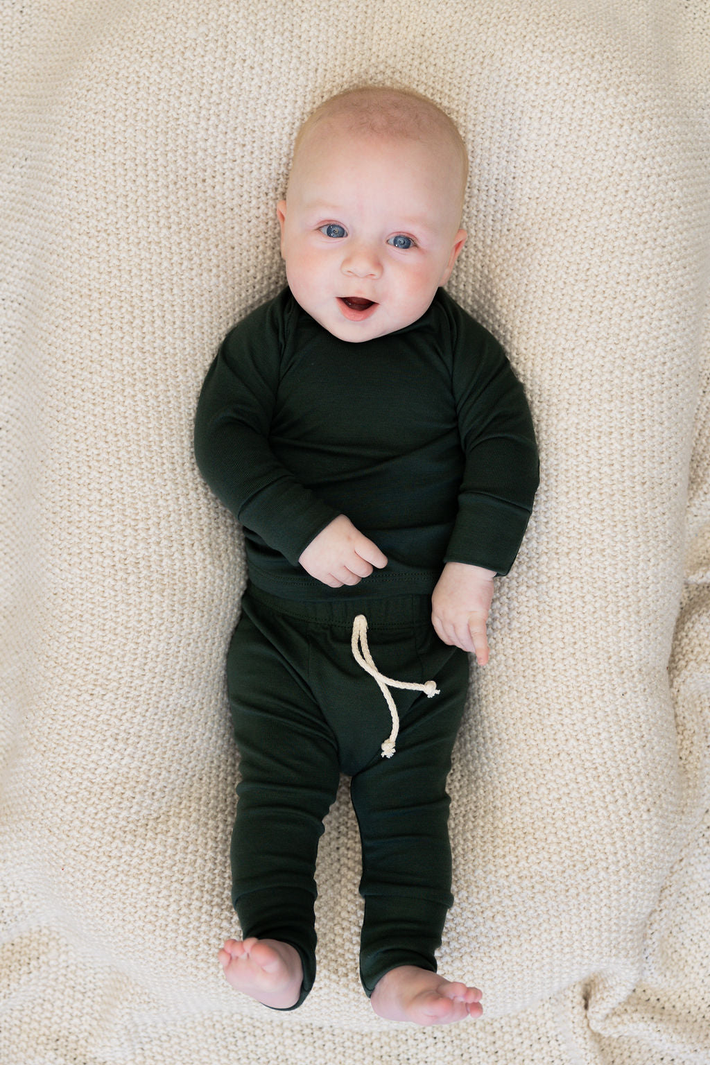 rib knit long sleeve tee CO - wreath green