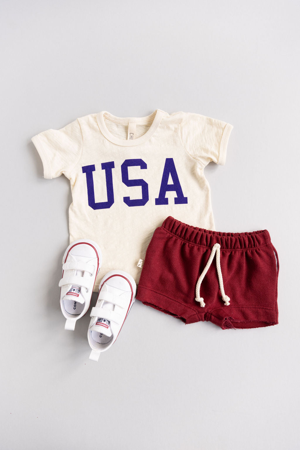 ringer tee - USA on natural