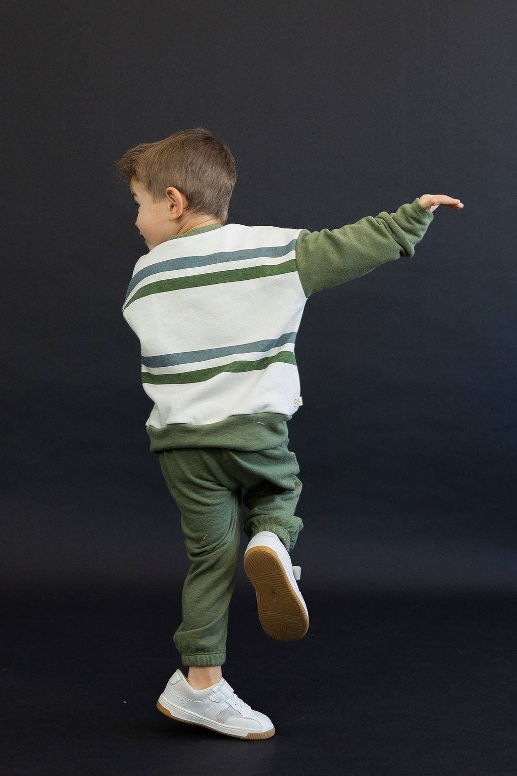 boxy sweatshirt - double stripe and crocodile