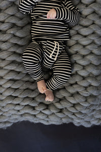 rib knit pant - black stripe