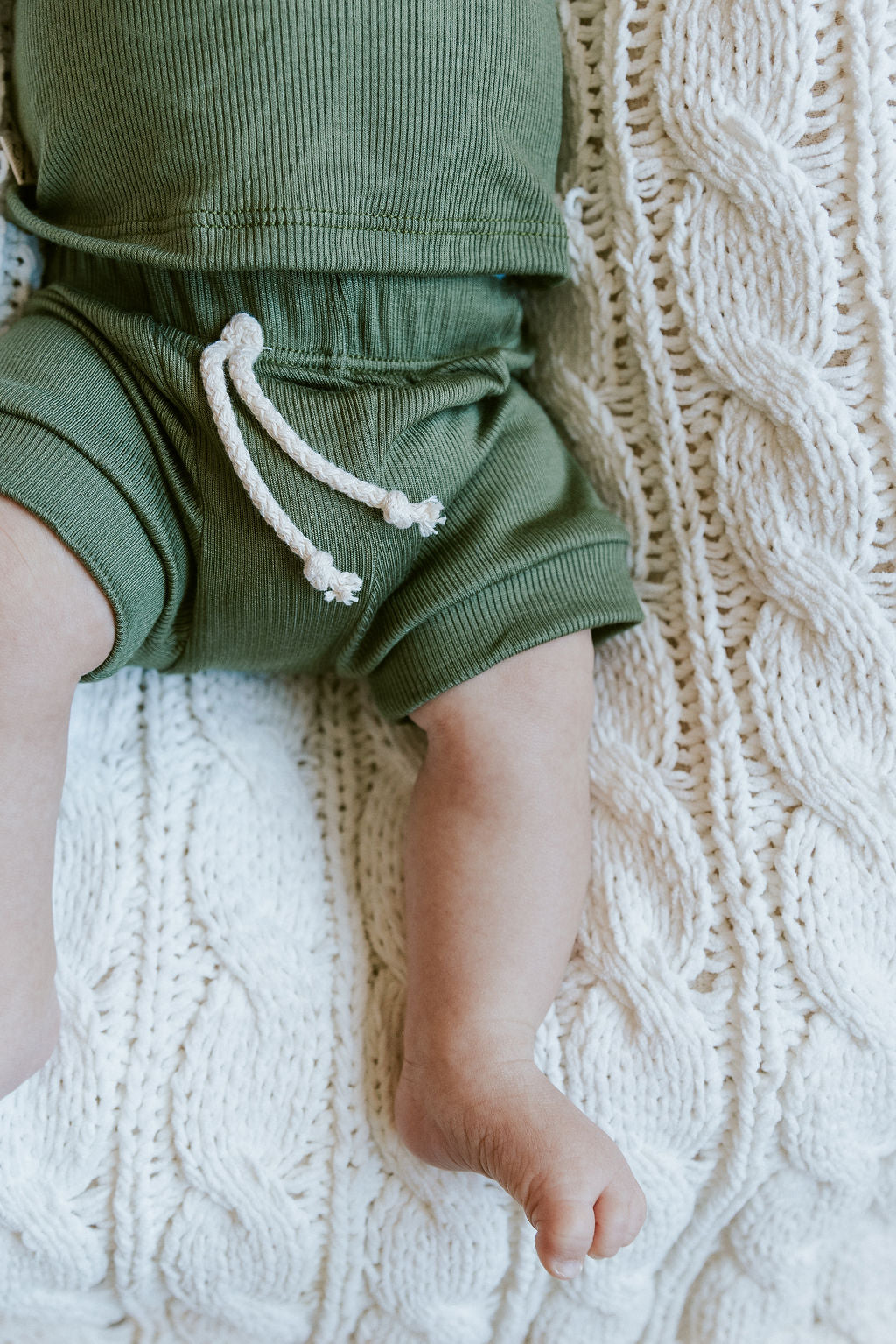 rib knit shorts - palm