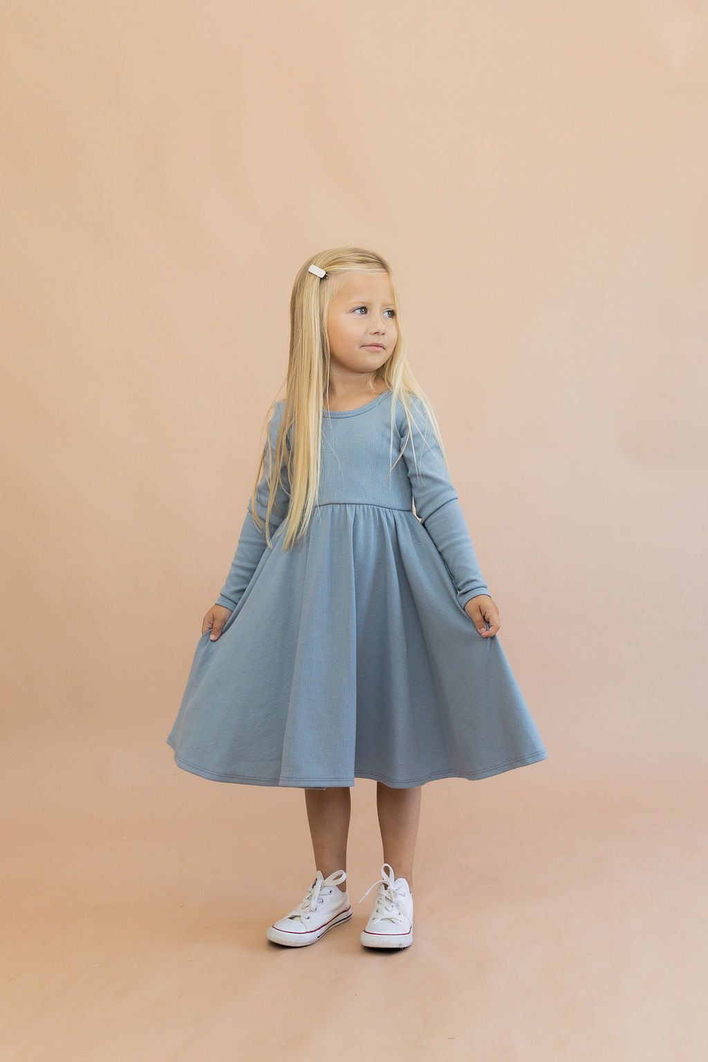 long sleeve swing dress CO - whale